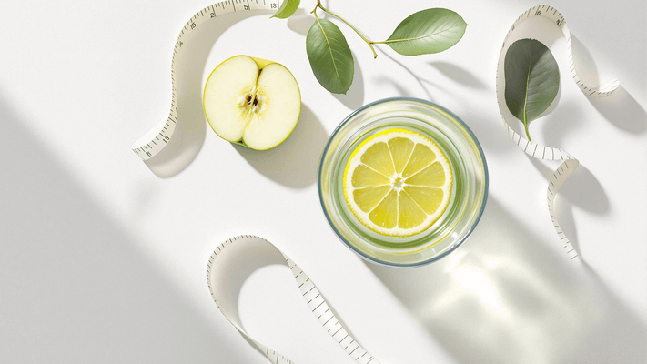 afvallen en vetverbranding met glas water en citroentje en een appel afvallen en vetverbranding met glas water en citroentje en een appel