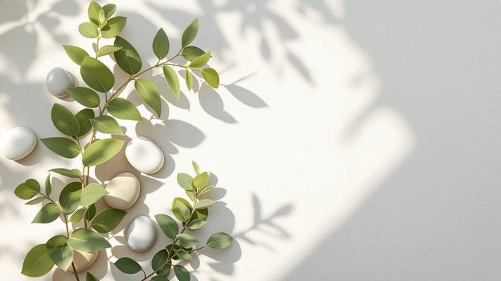 links blaadjes en stenen