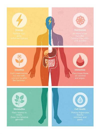 het lichaam met 5 zones___energie ⚡__hormonen ___darmen ___metabolisme ___celgezondheid